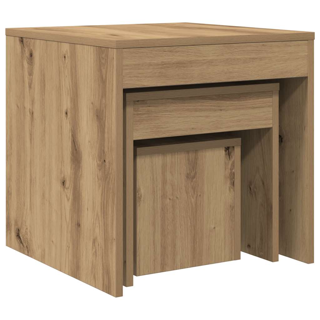 Nesting Tables 3 pcs Artisan Oak Engineered Wood
